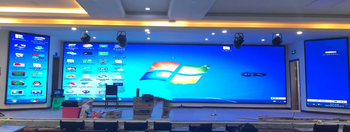 重庆某服装厂会议室 P4 主副屏联动 LED 显示屏控制系统项目